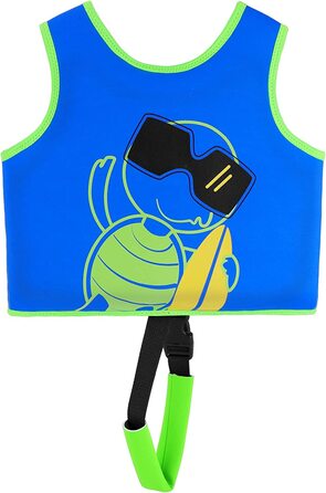 Дитячий рятувальний жилет OSHYLE - неопренова куртка для плавання для хлопчиків і дівчаток, плаваючий неопреновий рятувальний жилет для малюків від 1 до 9 років, L (7-9) синього кольору