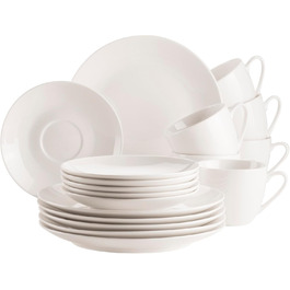 MÄSER Belmira - класичний кавовий сервіс на 6 осіб (18 предметів), порцеляна, білий