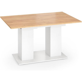 Розсувний обідній стіл Vicco Dix, дуб Goldkraft, 140 x 90 см (білий/дуб Goldkraft)