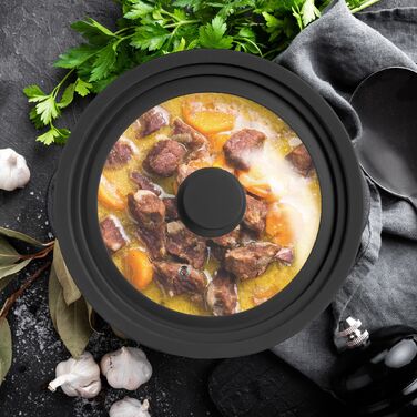 Кришка для каструлі Relaxdays 26-30 см з силіконовим краєм