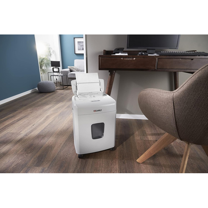 Шредер Dahle ShredMATIC 90 з автоподачею паперу (90 аркушів, P-4, шредер частинами, без масла та обслуговування, автоматичний втягувач) світло-сірий/сірий, рівень безпеки P4, 90 аркушів