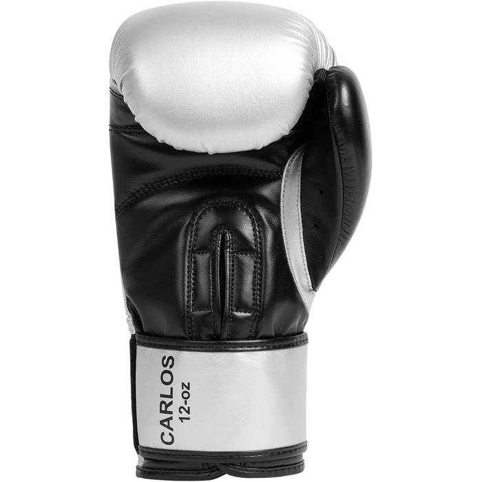 Боксерські рукавички Benlee зі штучної шкіри (1 пара) Карлос 08 унцій Срібло / Чорний