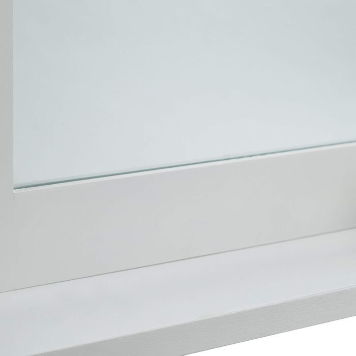 Дзеркало на стіну Relaxdays з поличкою, бамбук, біле, 68x56x10 см