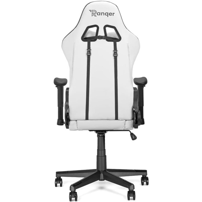 Ігрове крісло Ranqer Felix - професійне крісло - ергономічне - 2D підлокітники - регульована на 180 спинка - подушка - міцний нейлон - (білий/сірий)