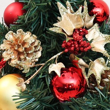 Штучна Різдвяна ялинка COM-FOUR з ялинковими кулями-прикрашена ялинка для різдвяних прикрас-Різдвяна ялинка для різдвяних прикрас (0 - 40 см-зелений/червоний / золотий кольори)