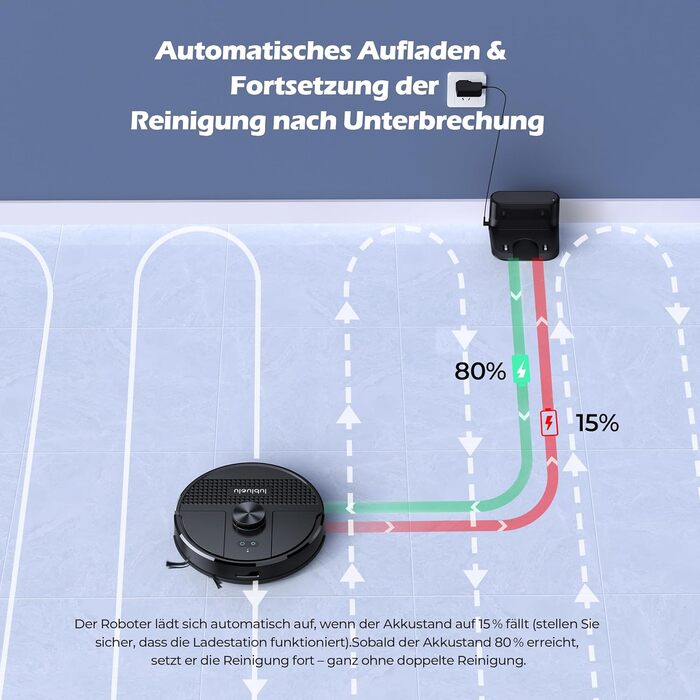 Робот-пилосос Lubluelu SL68 Plus 3-в-1 з функцією миття, 4500Pa, лазерна навігація, керування через додаток, 24 зони заборони для шерсті тварин, килим