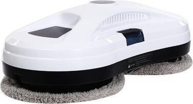 Робот для миття вікон електричний, автоматичний, з пультом керування та 10 серветками, для миття склопакетів у рамах, білий