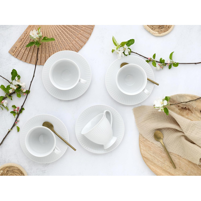 CreaTable Серія Valencia Pastell: 12-Piece Набір посуду з порцеляни для 6 осіб (кремовий, блакитний, зелений)