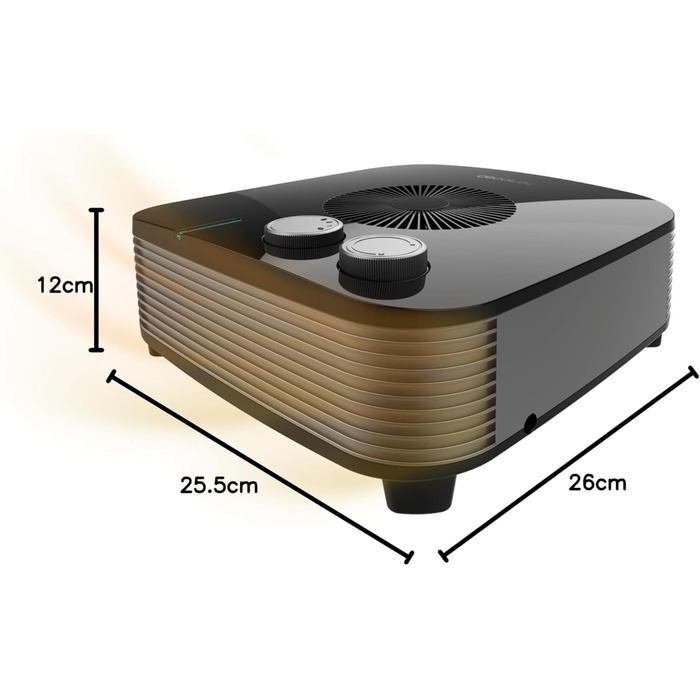 Електричний обігрівач Cecotec ReadyWarm Force, 2000W, чорний. Регульований термостат, 2 режими потужності, 3 режими роботи, зона покриття до 20м²