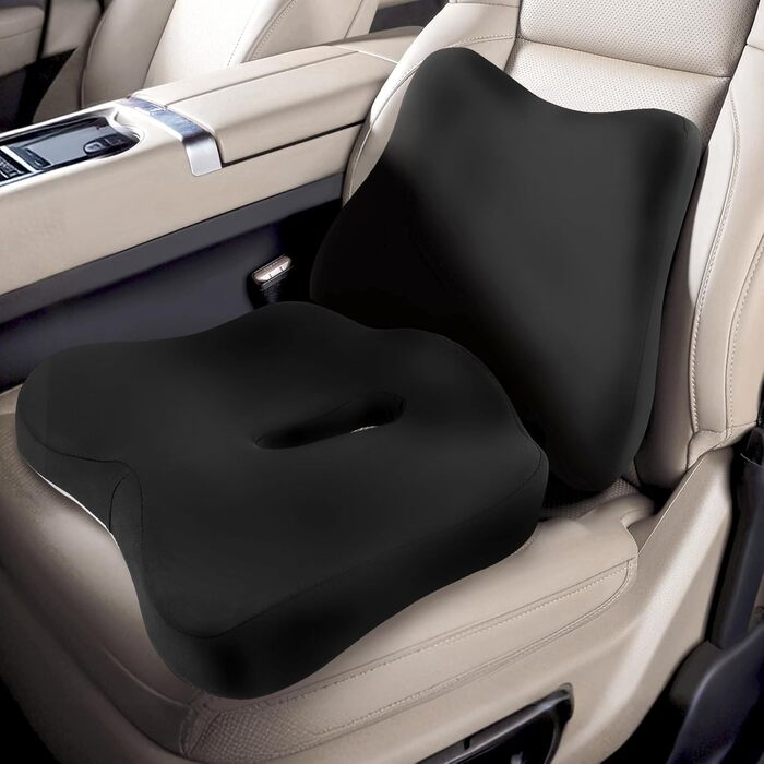 Ортопедична подушка для сидіння та підтримки попереку, ергономічна подушка з піною з пам'яті для інвалідного візка, автокрісла та офісного крісла, для зняття навантаження, полегшення болю, підтримки попереку та стегна при тривалому сидінні