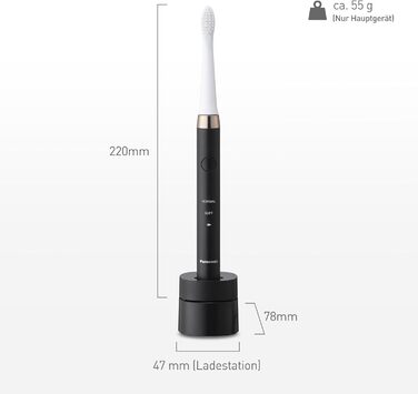 Звукова зубна щітка Panasonic EW-DM81-K503: електрична, з двома насадками, чорна