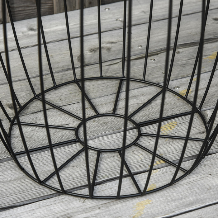 Outsunny Side Tables Набір з 3 металевих кошиків в ретро стилі натуральний+чорний 3 розміри
