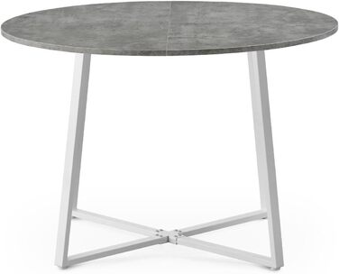 Стіл обідній DUBI Möbel NOA, круглий 110x110 см, для кухні/їдальні, індустріальний дизайн, колір бетону