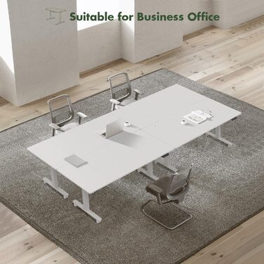 Електричний регульований стіл JUMMICO 160x80 см з підзарядною станцією, білий. Ергономічний стіл для роботи з кабельною організацією