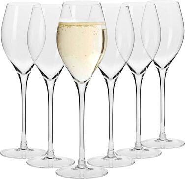 Кроснo Champagnergläser Prosecco-Gläser: Набір з 6 келихів для шампанського та просекко, 280 мл, колекція Harmony | Ідеально для дому, ресторанів та свят | Можна мити в посудомийній машині
