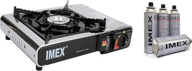 Набір для кемпінгу IMEX Camping GASKOCHER з кейсом та 4 газовими балончиками JY-500A