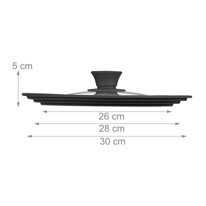 Кришка для каструлі Relaxdays 26-30 см з силіконовим краєм