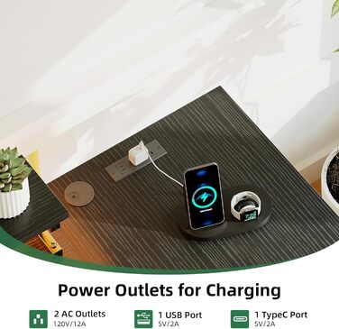 Ігровий кутовий стіл VERMESS з 4 шухлядами, 160 см, поворотний, з розетками та USB-зарядкою, чорний