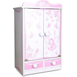 Дитячий шафа-стінка Habeig XXL з 2 дверцятами, 52 см, білий, для ляльок (Рожевий/Білий 822)