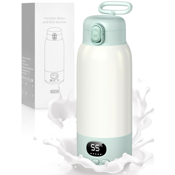 Підігрівач для пляшечок Baby, мобільний, портативний, з акумулятором 10400mAh, контроль температури, для подорожей та нічного годування
