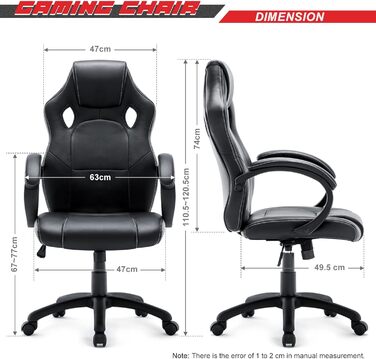 Крісло  WM Heart Ergonomic Gaming Офісне крісло чорне