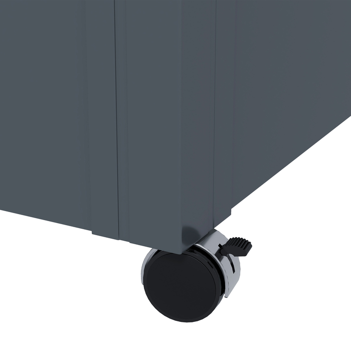 Короб для зберігання на вулиці, садовий ящик, ящик для подушок, стійкий до погодних умов, на 4 колесах, 100 x 62 x 65 см, темно-сірий