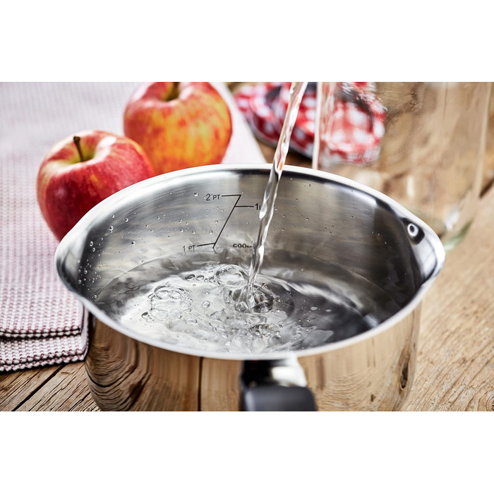 Набір каструль Judge Vista з нержавіючої сталі, 16/18/20 см, з кришкою-ситом та антипригарним покриттям, для індукційних плит, сумісний з духовкою