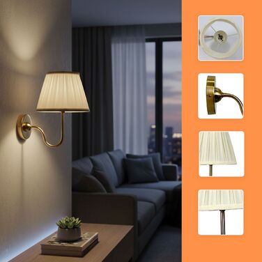 Relaxdays: Вуличний бра з абажуром з тканини