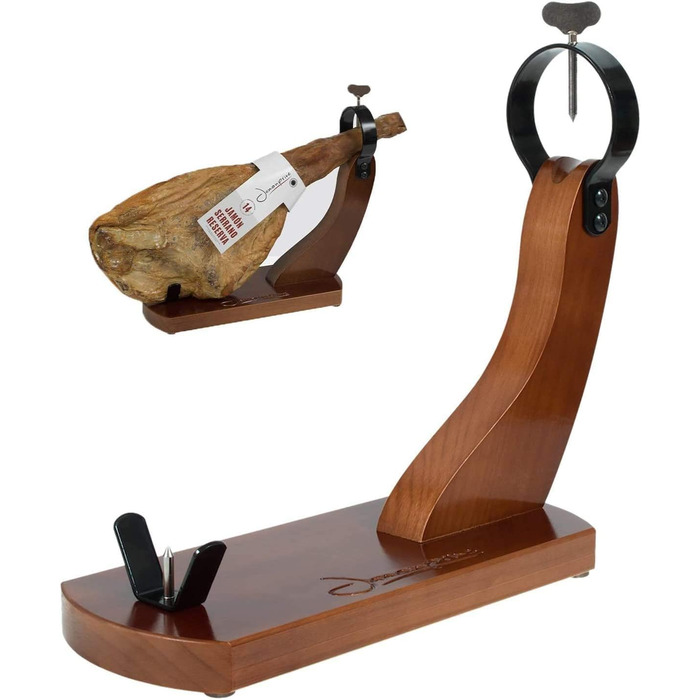 Підставка для хамону Jamonero Jamonprive з антиковзними ніжками, ніж та точилка
