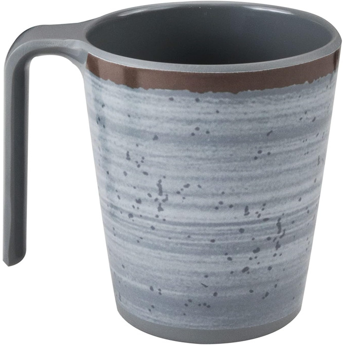 Набір посуду для кемпінгу Melamin для 2 особи, сірий, 8 частин (тарілки та кубки)