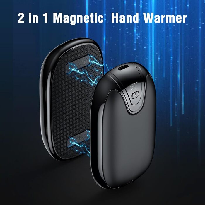 Електричні грілки для рук, набір 2 шт., перезаряджаються, портативні, 3 режими нагріву, ідеальний подарунок для спорту, гольфу, кемпінгу, чорний