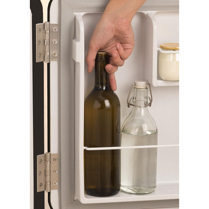 Ретро міні-холодильник 50 Gold, 48L, кремовий, з регульованою полицею, енергозберігаючий, 50x44x49,8 см