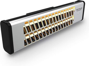 Обігрівач настінний кварцовий Cecotec Ready Warm 7000 Quartz Bath, 1200 Вт, 2 режими, для ванної кімнати, захисна решітка, IP24, 10 м², 16 x 56.5 x 13.3 см