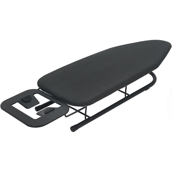 Прасувальна дошка Rainberg Tisch-Bügelbrett, компактна, чорна, 76 x 30 см, з бавовняним чохлом та підставкою для праски