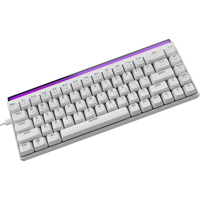 Дротова механічна клавіатура Ajazz NK68 Red switches White (NK68-R-W)