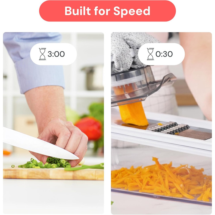 Мандоліна для овочів Gemüsehobel: набір 6-в-1 для нарізки овочів та фруктів | Нарізна терка для кухні