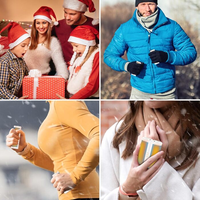 Jonwall Електричні кишенькові грілки для рук (2 шт.), USB-зарядка, 3 режими нагріву, для кемпінгу, гольфу, теплий подарунок (блакитні)