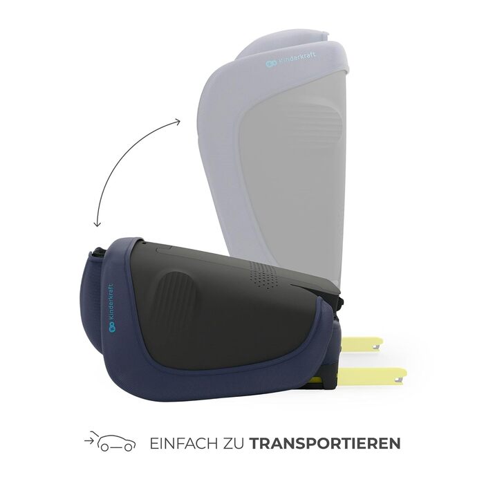 Автокрісло Kinderkraft UNITY 2 i-Size, 100-150 см, 3,5-12 років, регульована підголівник, AIR FLOW, 5 положень спинки, блакитне