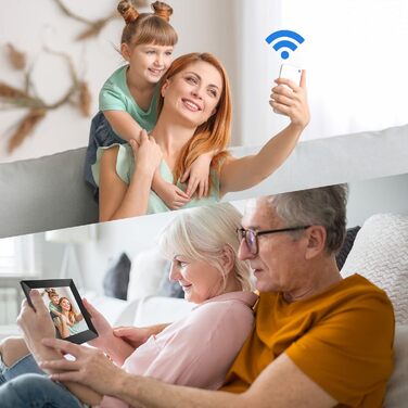 Цифровий фоторамка 15.6 дюймів 32GB WiFi, IPS Touchscreen, Автоматичне обертання, для дому та подарунків
