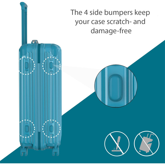 Набір валіз Voyagoux 2 шт. - 40L та 116L, жорсткий корпус, TSA-замок, ABS, 4 колеса 360°, міцний та легкий, рожеве золото та світло-блакитний