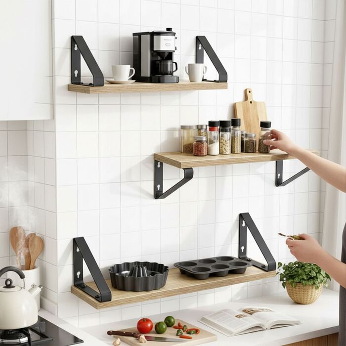 Набір полиць для стін Relaxdays (3 розміри)