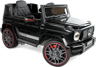 Дитячий електромобіль Mercedes G63 AMG 4x4, 180 Вт, шкіряне сидіння, 4 амортизатори, EVA-колеса, 12V 9Ah, пульт ДК, чорний