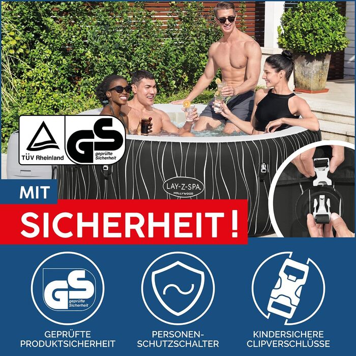 Надувний джакузі Bestway Lay-Z-Spa Hollywood AirJet LED для 6 осіб, 196 x 66 см