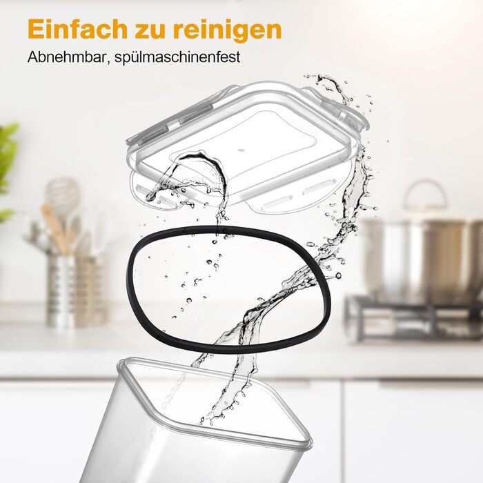 Набір контейнерів для зберігання продуктів YASHE 24 шт. з кришкою, герметичні, BPA-free, для сухої їжі, мюслі, борошна та цукру