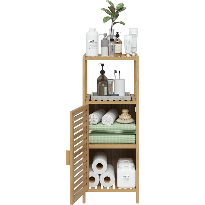 Шафа для ванної кімнати Bellamio Newa Badregal – бамбукова шафа з 5 полицями, 140x33x33 см