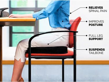 Ортопедична подушка для сидіння HomDSim з Memory Foam для стільця, авто, офісу та дому (колір: коричневий)