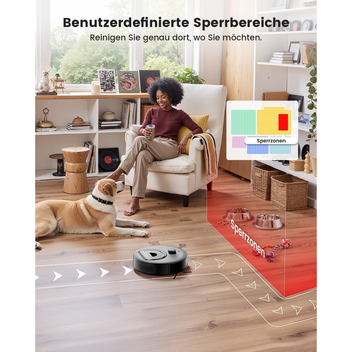 Робот-пилосос LEFANT M330 з функцією миття, 5000Pa, лазерна навігація, PSD-технологія, APP, 160 хв, для тварин, килимів, твердих підлог, сірий