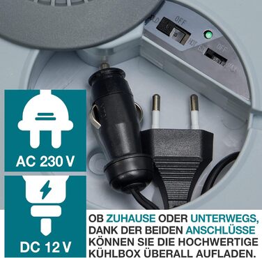 Термобокс електричний 2-в-1 TOM XXL 40л з охолодженням та підігрівом на колесах (230V/12V) для авто, кемпінгу, трейлера - сірий + подарунок