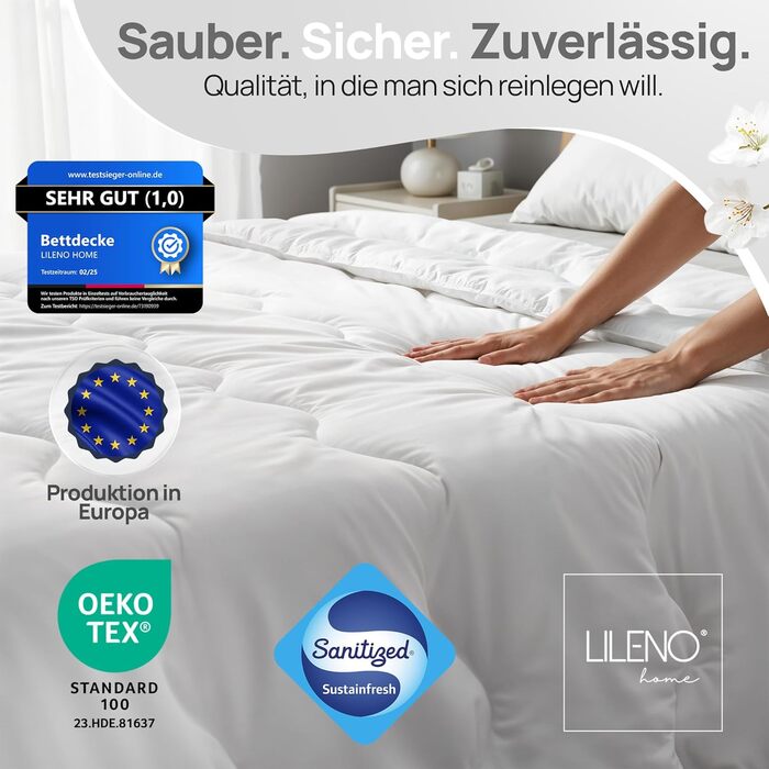 Зимові ковдри LILENO HOME 155x220 см [2 шт] - тепла зимова ковдра для комфортного сну, ковдра для алергіків, витримує прання до 95°C