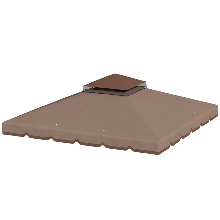 Тент для павільйону 3x3м, водовідштовхувальний. Двошаровий дах павільйону з дренажними отворами. Хакі.